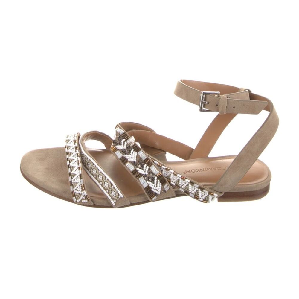 Rebecca Minkoff Leila White Beaded Strappy Sandals size 8.5
